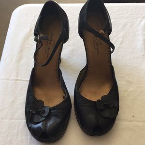 Dark brown platforms